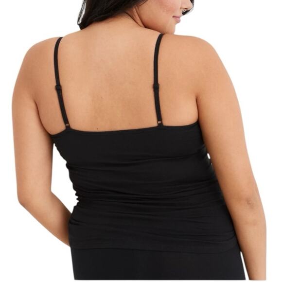 Aerie Black Ribbed V-Neck Tank Top Built-in Shelf Bra Cropped Summer Festival - Picture 2 of 13